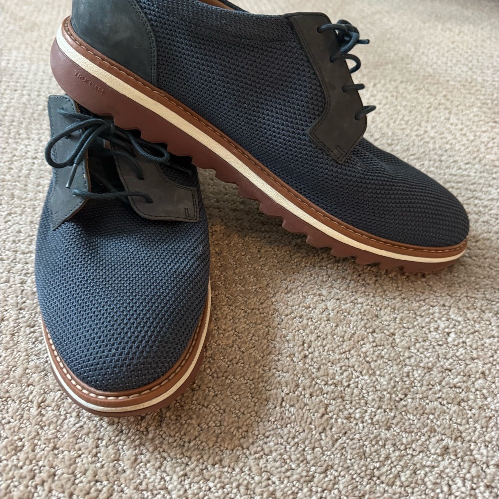 Johnston & Murphy Blue Textured Derbys